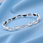 Load image into Gallery viewer, 925 Sterling Silver Twisted Design Single Bangle for Women