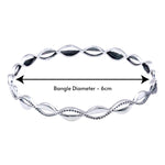 Load image into Gallery viewer, 925 Sterling Silver Twisted Design Bangle with 6 cm Diameter Bangle For Women