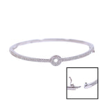 Load image into Gallery viewer, 925 Sterling Silver CZ Circle Charm Bangle for Women/Girls