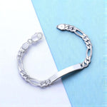Load image into Gallery viewer, Taraash Silver Figaro Chain ID Bracelet for Mens