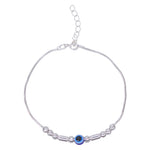 Load image into Gallery viewer, 925 Sterling Silver Beaded with Evil Eye Charm Rakhi For Brother