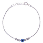Load image into Gallery viewer, 925 Sterling Silver Evil Eye Beaded Elegant Rakhi For Brother