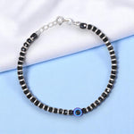 Load image into Gallery viewer, 925 Sterling Silver Black Beaded Evil Eye Bracelet for Women