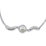 Load image into Gallery viewer, Taraash 925 Sterling Silver CZ Pearl Bracelet For Women