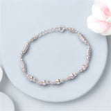 925 Sterling Silver Beaded Diamond Cut Bracelet for Women