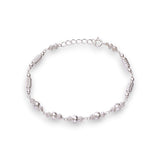 925 Sterling Silver Beaded Diamond Cut Bracelet for Women
