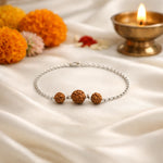 Load image into Gallery viewer, Taraash 925 Sterling Silver Rudraksha Bracelet Rakhi