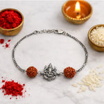 Load image into Gallery viewer, Taraash 925 Sterling Silver Ganpati Rakhi Gift For Brother