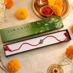 Load image into Gallery viewer, 925 Pure Silver Rakhi Bracelet for Brother with Moon Ganesha