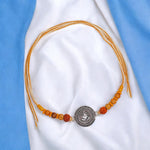Load image into Gallery viewer, 925 Sterling Silver Ganesh Motif With Rudraksha Beaded Rakhi for Brother