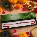 Load image into Gallery viewer, 925 Sterling Silver Trishul Damru Thread Rakhi For Brother