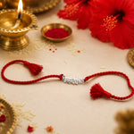Load image into Gallery viewer, 925 Sterling Silver Mahadev Design Red Thread Rakhi for Men