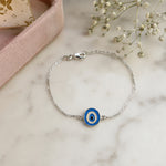 Load image into Gallery viewer, 925 Sterling Silver Eye Motif Rakhi Bracelet Rakhi For Brother