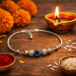 Load image into Gallery viewer, Evil Eye Design Chandi Rakhi Bracelet for Men Online