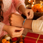 Load image into Gallery viewer, 925 Pure Silver Evil Eye Design Rakhi for Brother Online