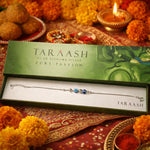 Load image into Gallery viewer, Evil Eye Design Beaded Chandi Rakhi Bracelet for Brother
