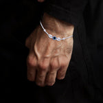 Load image into Gallery viewer, 925 Sterling Silver Evil Eye Beaded Chain Bracelet for Men