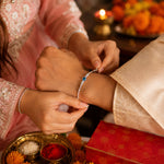 Load image into Gallery viewer, 925 Pure Silver Evil Eye Beaded Rakhi Bracelet For Bhai