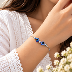 Load image into Gallery viewer, 925 Sterling Silver Evil Eye Silver Beads Bracelet for Women