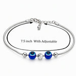 Load image into Gallery viewer, 925 Pure Silver Faceted Cube Beaded Evil Eye Bracelet for Women