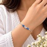 Load image into Gallery viewer, 925 Sterling Silver Butterfly & Evil Eye Bead Bracelet for Women