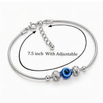 Load image into Gallery viewer, 925 Pure Silver Diamond Cut Beaded Evil Eye Bracelet for Women