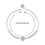 Load image into Gallery viewer, 925 Sterling Silver Floral Shape Evil Eye Cz Bracelet For Women