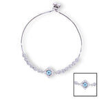 Load image into Gallery viewer, 925 Sterling Silver CZ Evil Eye Link Chain Bracelet Women