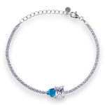 Load image into Gallery viewer, Taraash 925 Sterling Silver White Emerald & Blue Heart Shape CZ Bracelet Women