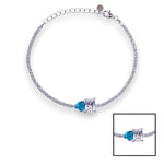 Load image into Gallery viewer, Taraash 925 Sterling Silver White Emerald & Blue Heart Shape CZ Bracelet Women