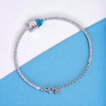 Load image into Gallery viewer, Taraash 925 Sterling Silver White Emerald & Blue Heart Shape CZ Bracelet Women