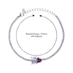 Load image into Gallery viewer, 925 Sterling Silver Square Violet Heart Cz Bracelet For Women