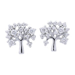 Load image into Gallery viewer, 925 Sterling Silver CZ Tree Motif Stud Earring for Women