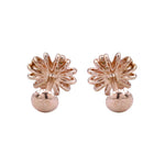 Load image into Gallery viewer, 925 Sterling Silver CZ Floral Motif Rose Gold Plated Stud Earring for Women