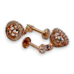 Load image into Gallery viewer, 925 Sterling Silver Square Cut Rose Gold Jhumki for Women/Girls