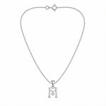 Load image into Gallery viewer, 925 Sterling Silver M Letter Pendant with Chain for Unisex