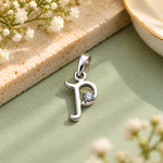 Load image into Gallery viewer, 925 Sterling Silver P Letter Pendant with Chain for Unisex