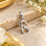 Load image into Gallery viewer, 925 Sterling Silver R Letter Pendant with Chain for Unisex