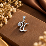 Load image into Gallery viewer, 925 Sterling Silver U Letter Pendant with Chain for Unisex