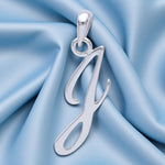 Load image into Gallery viewer, 925 Sterling Silver Cursive J Letter Pendant for Men and Women