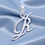Load image into Gallery viewer, 925 Sterling Silver R Letter Cursive Pendant for Men and Women | Silver Initial Pendant with Elegant Box