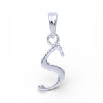 Load image into Gallery viewer, 925 Sterling Silver S Letter Cursive Pendant for Men and Women | Lightweight Silver Finish Alphabet Pendant with Purity Stamp
