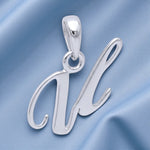 Load image into Gallery viewer, Silver U Letter Cursive Pendant for Men and Women – 925 Sterling Silver , 2 cm, Elegant Gift Box