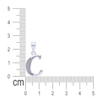 Load image into Gallery viewer, 925 Silver Glittered C Alphabet Pendant for Men and Women | Sparkling C Initial Pendant with Stamp | 2.5 cm Silver Charm Gift