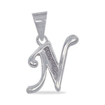 Load image into Gallery viewer, 925 Sterling Silver Glittered N Alphabet Pendant for Men and Women