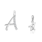 Load image into Gallery viewer, Taraash 925 Sterling Silver Couple Alphabet Pendants "A" and "A" Initial Letter Pendants