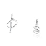Load image into Gallery viewer, Taraash 925 Sterling Silver Couple Alphabet Pendants "P" and "B" Initial Letter Pendants