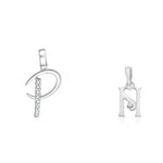 Load image into Gallery viewer, Taraash 925 Sterling Silver Couple Alphabet Pendants "P" and "N" Initial Letter Pendants
