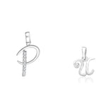 Load image into Gallery viewer, Taraash 925 Sterling Silver Couple Alphabet Pendants "P" and "U" Initial Letter Pendants