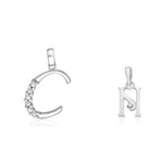 Load image into Gallery viewer, Taraash 925 Sterling Silver Couple Alphabet Pendants "C" and "N" Initial Letter Pendants